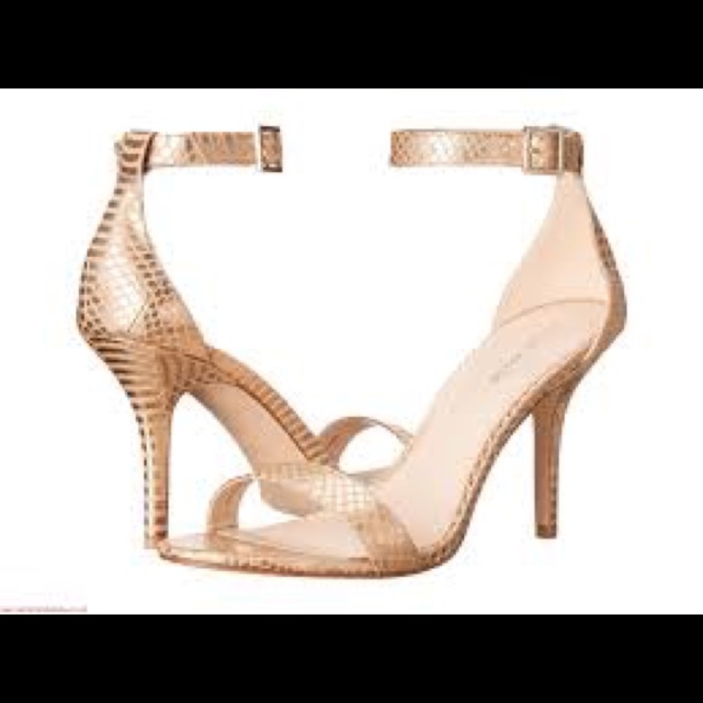 Pelle Moda Kacey Snake Gold Pumps